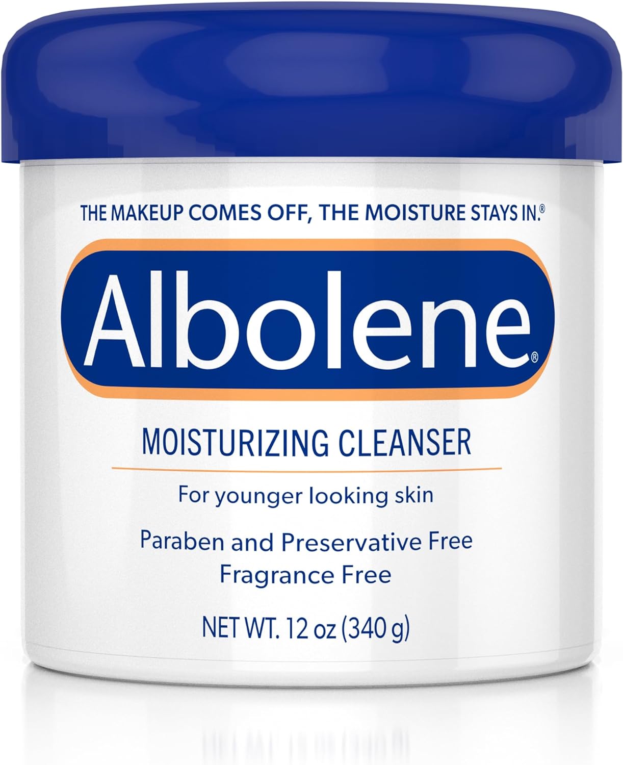Albolene Face Moisturizer and Makeup Remover, Facial Cleanser and Cleansing Balm, Beta Carotene Fragrance Free Cream, 12 oz