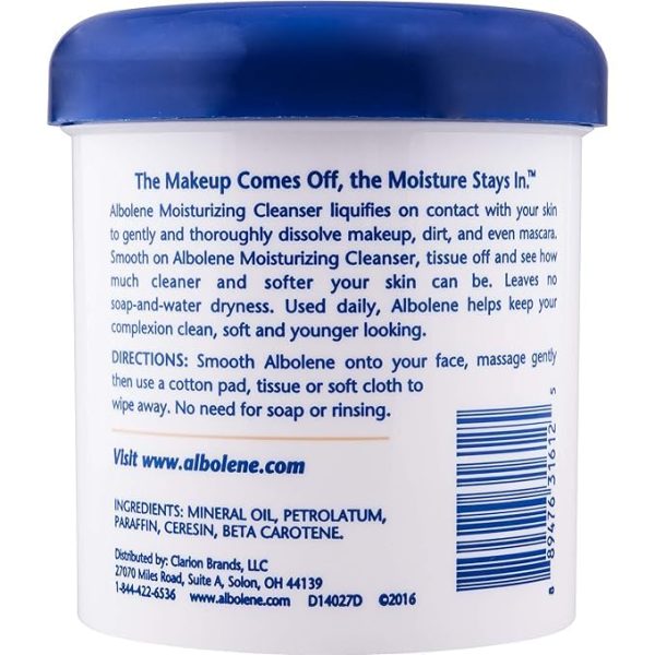 Albolene Face Moisturizer and Makeup Remover, Facial Cleanser and Cleansing Balm, Beta Carotene Fragrance Free Cream, 12 oz - Image 6