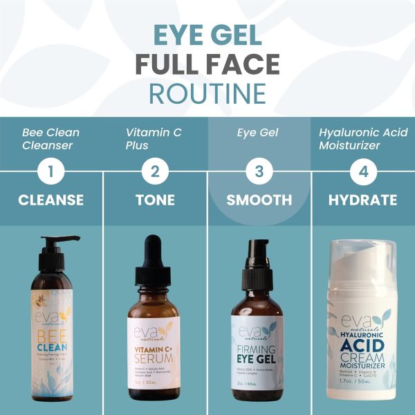 Anti-Aging Eye Gel - Luxurious Hydrating Under Eye Cream For Dark Circles and Puffiness, Bags, Crows Feet, Wrinkles - With Hyaluronic Acid & Skin-Firming Peptides Eye Serum (2 oz.) - Image 9