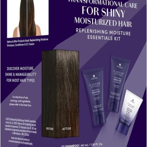 Caviar Anti-Aging Replenishing Moisture Trial Kit - Shampoo, Conditioner, Leave-In CC Cream | For Dry, Brittle Hair | Protects, Restores & Hydrates | Sulfate Free