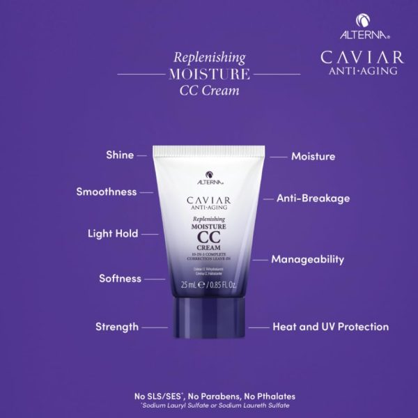 Caviar Anti-Aging Replenishing Moisture Trial Kit - Shampoo, Conditioner, Leave-In CC Cream | For Dry, Brittle Hair | Protects, Restores & Hydrates | Sulfate Free - Image 3