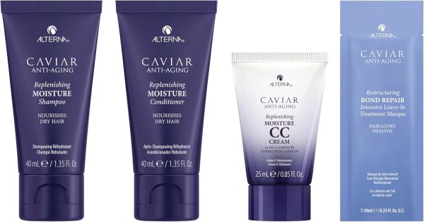 Caviar Anti-Aging Replenishing Moisture Trial Kit - Shampoo, Conditioner, Leave-In CC Cream | For Dry, Brittle Hair | Protects, Restores & Hydrates | Sulfate Free - Image 5