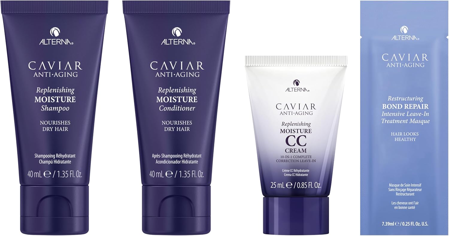 Caviar Anti-Aging Replenishing Moisture Trial Kit - Shampoo, Conditioner, Leave-In CC Cream | For Dry, Brittle Hair | Protects, Restores & Hydrates | Sulfate Free - Image 5