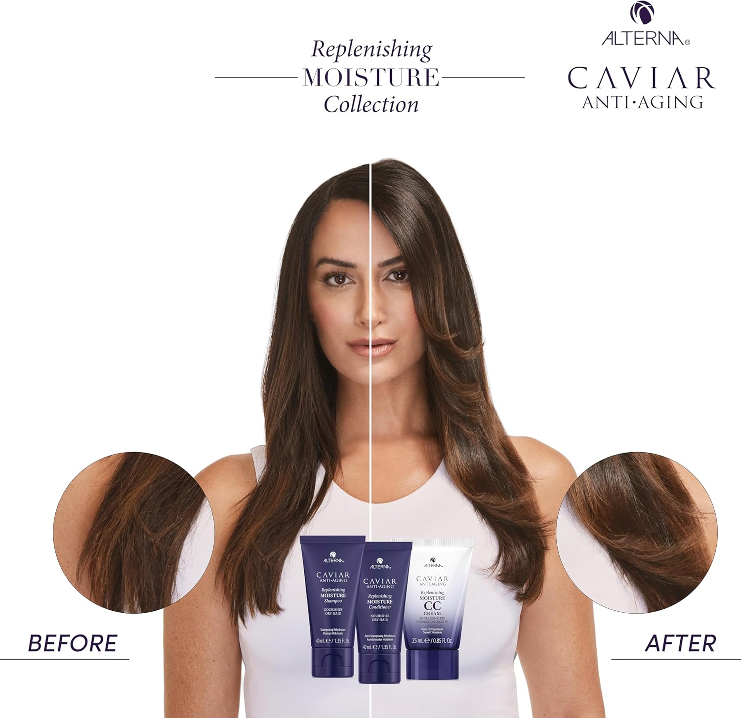 Caviar Anti-Aging Replenishing Moisture Trial Kit - Shampoo, Conditioner, Leave-In CC Cream | For Dry, Brittle Hair | Protects, Restores & Hydrates | Sulfate Free - Image 6