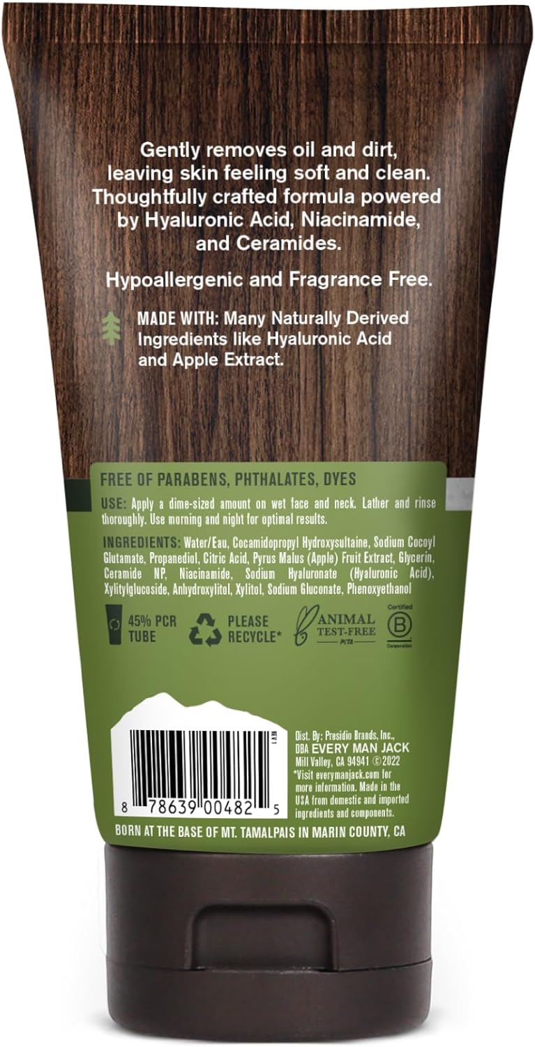 Every Man Jack Daily Face Wash & Lotion Set, Deeply Cleanse, Moisturize, and Revive Dry, Tired Skin with Hyaluronic Acid, Niacinamide, and Aloe Vera - 2-Pack - Image 7