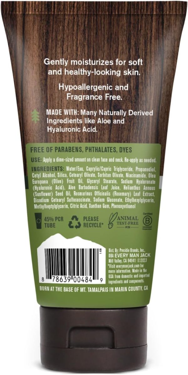 Every Man Jack Daily Face Wash & Lotion Set, Deeply Cleanse, Moisturize, and Revive Dry, Tired Skin with Hyaluronic Acid, Niacinamide, and Aloe Vera - 2-Pack - Image 8