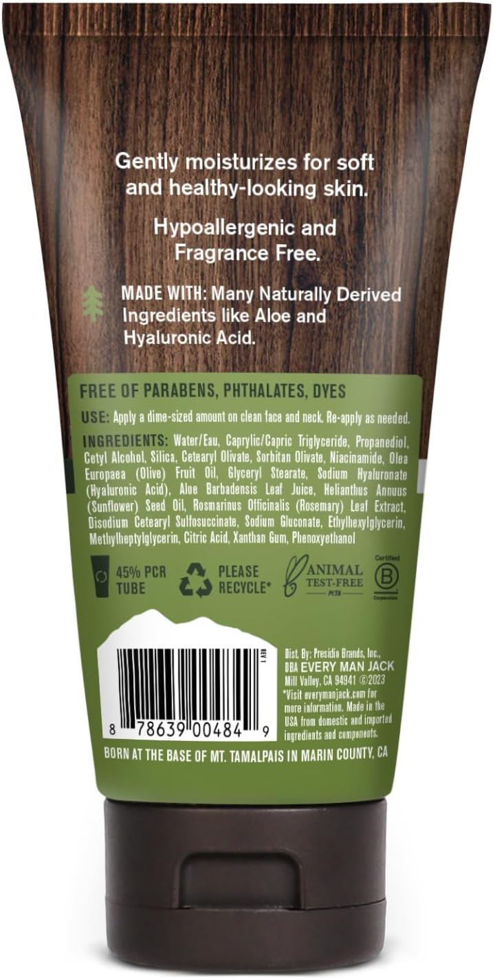 Every Man Jack Daily Face Wash & Lotion Set, Deeply Cleanse, Moisturize, and Revive Dry, Tired Skin with Hyaluronic Acid, Niacinamide, and Aloe Vera - 2-Pack - Image 8