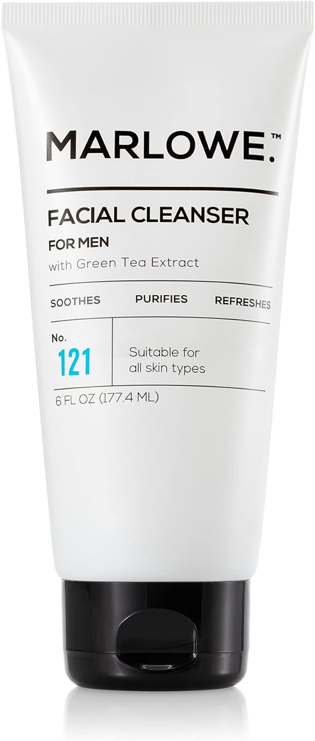 MARLOWE. No. 123 Men's Facial Moisturizer 6 oz, Lightweight Daily Face Lotion for Men, Includes Natural Extracts to Hydrate, Soothe & Restore, Light Aloe Citron Scent