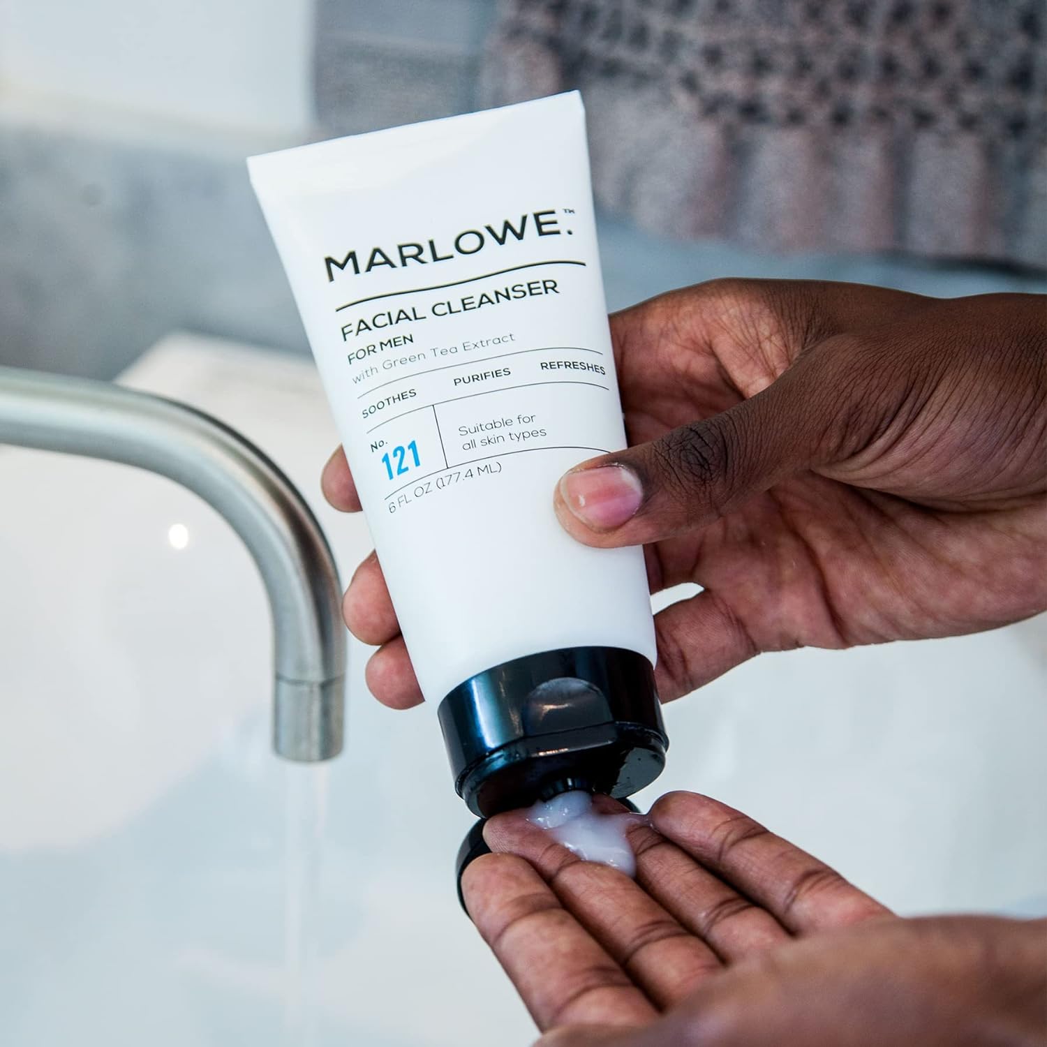 MARLOWE. No. 123 Men's Facial Moisturizer 6 oz, Lightweight Daily Face Lotion for Men, Includes Natural Extracts to Hydrate, Soothe & Restore, Light Aloe Citron Scent - Image 5