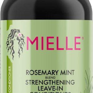 Mielle Organics Rosemary Mint Strengthening Leave-In Conditioner, Supports Hair Strength, Smooth Conditioner for Dry and Crinkled Hair, Weightless Hair Treatment