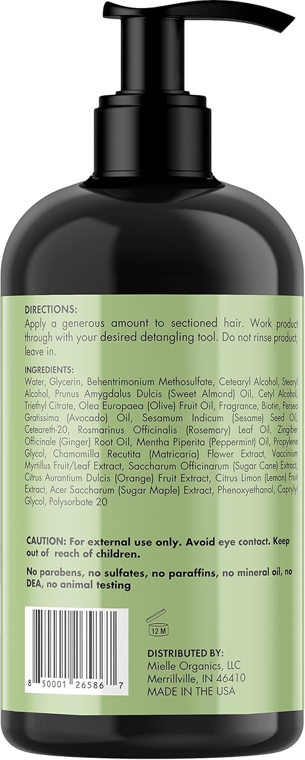 Mielle Organics Rosemary Mint Strengthening Leave-In Conditioner, Supports Hair Strength, Smooth Conditioner for Dry and Crinkled Hair, Weightless Hair Treatment - Image 2