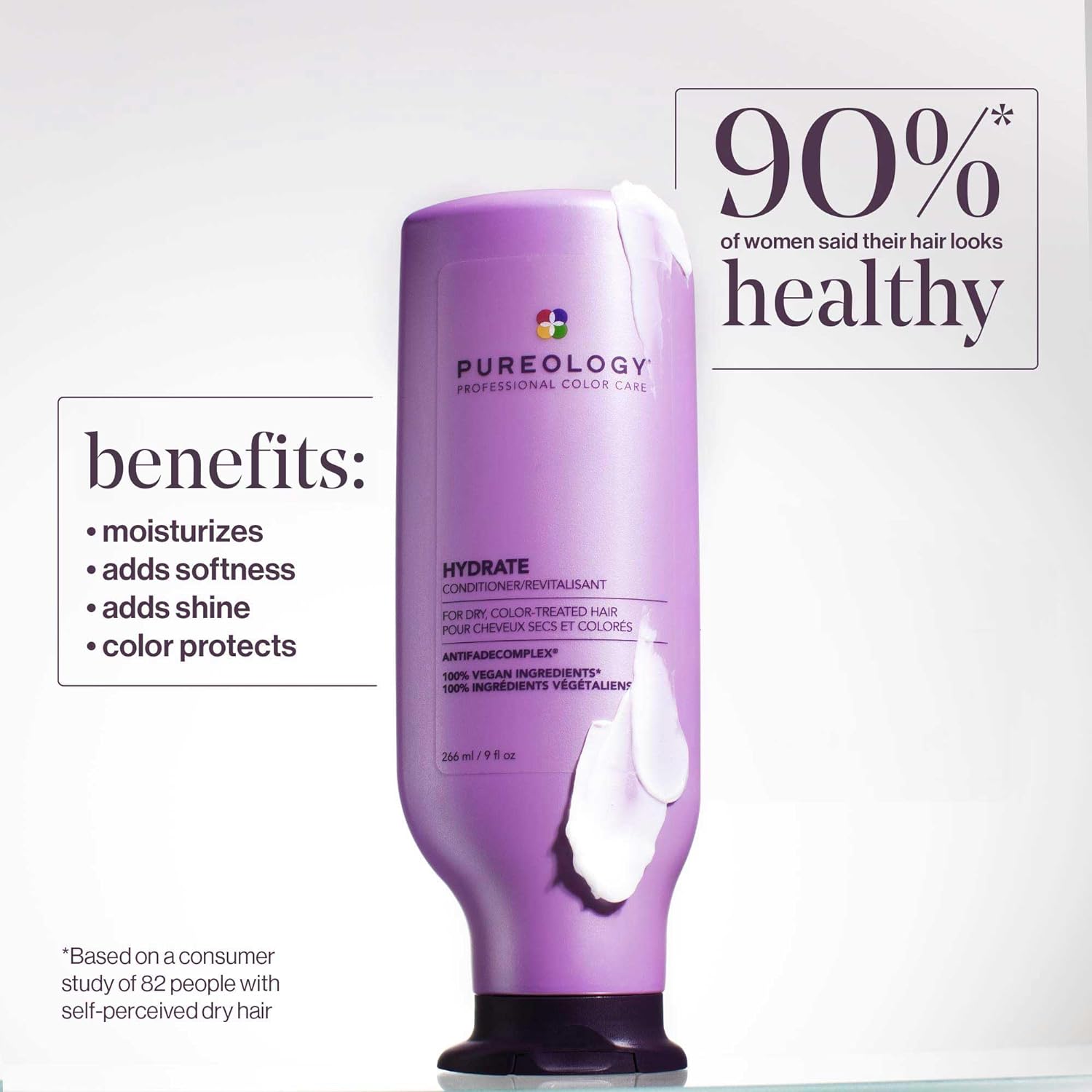 Pureology Hydrate Moisturizing Conditioner | Softens and Deeply Hydrates Dry Hair | For Medium to Thick Color Treated Hair | Sulfate-Free | Vegan - Image 2