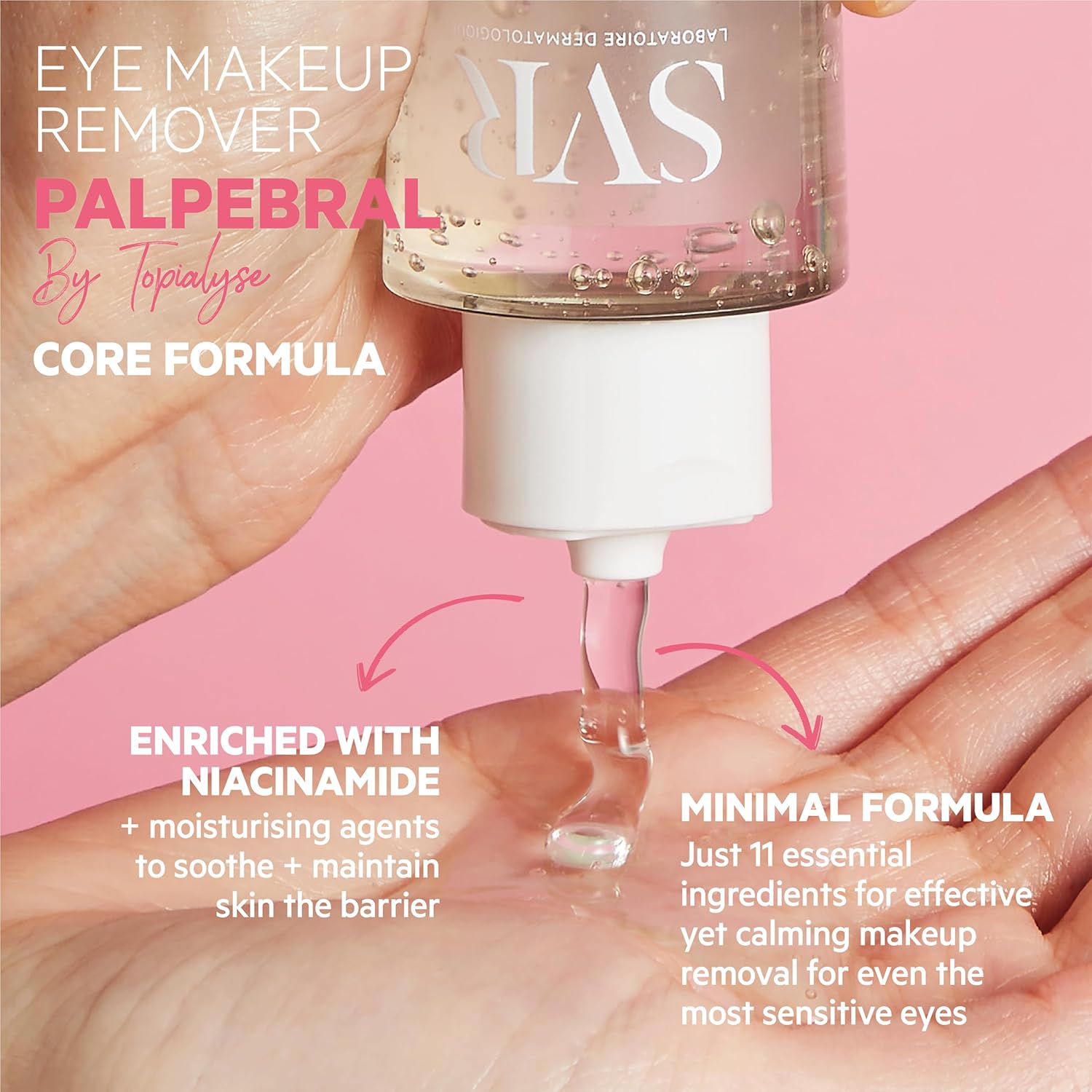SVR Palpebral Eye Makeup Remover Gel - Niacinamide to Soothe & Hydrate - For Very Sensitive & Dry Eyelids & Eye Contour. Fragrance-Free - Waterproof Makeup Remover, 4.3 fl.oz. - Image 3